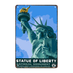 placa publicitaria de metal de ee uu estatua de la libertad