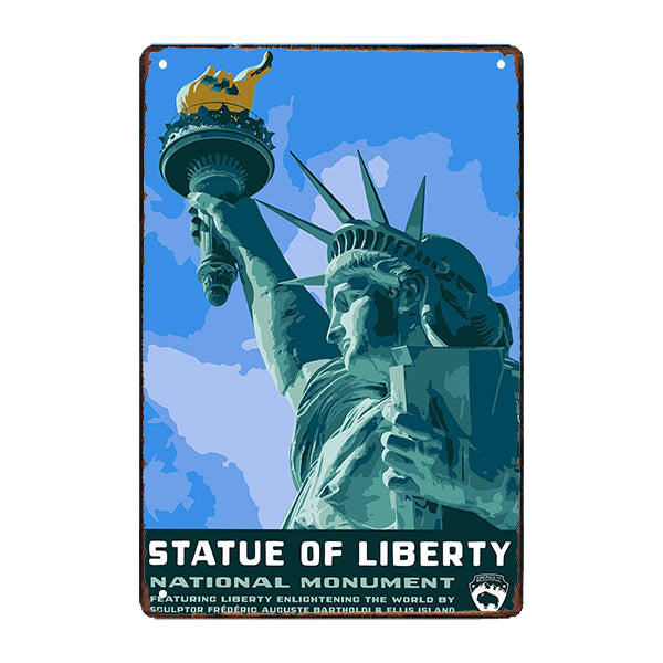 placa publicitaria de metal de ee uu estatua de la libertad placa publicitaria de metal de ee uu estatua de la libertad