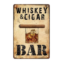 placa metalica publicitaria de whisky