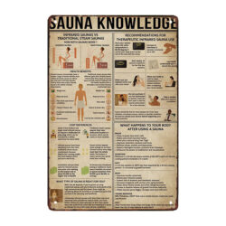 publicidad en sauna con placa metalica