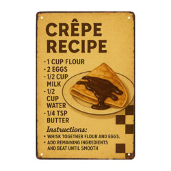 receta de crepes con placa de metal