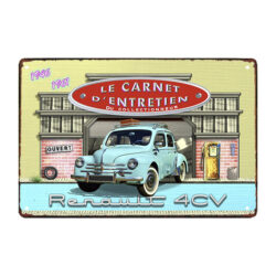 placa metalica del renault 4cv