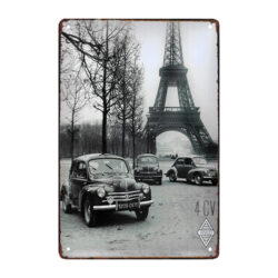 placa metalica del renault 4cv torre eiffel
