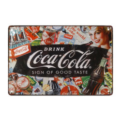 placa metalica retro de coca cola
