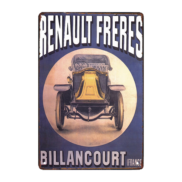 placa metalica vintage de renault placa metalica vintage de renault