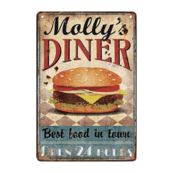 restaurante comedor con placa de metal