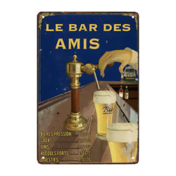 placa de metal de bistro retro