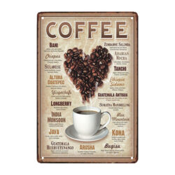 placa de metal de cafe retro