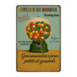 placa de metal de caramelo retro