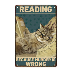 gatito retro con placa de metal