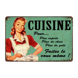 placa de metal de cocina retro
