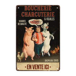 placa de metal para carne retro decorativa