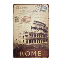 placa de metal vintage br roma