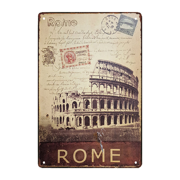 placa de metal vintage br roma placa de metal vintage br roma