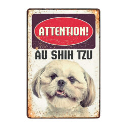 placa de metal de shih tzu