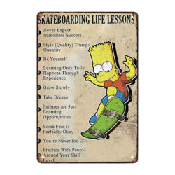 patineta con placa de metal