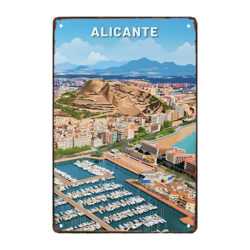 placa de metal de recuerdo de alicante