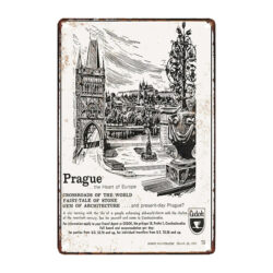 placa de metal de recuerdo de praga