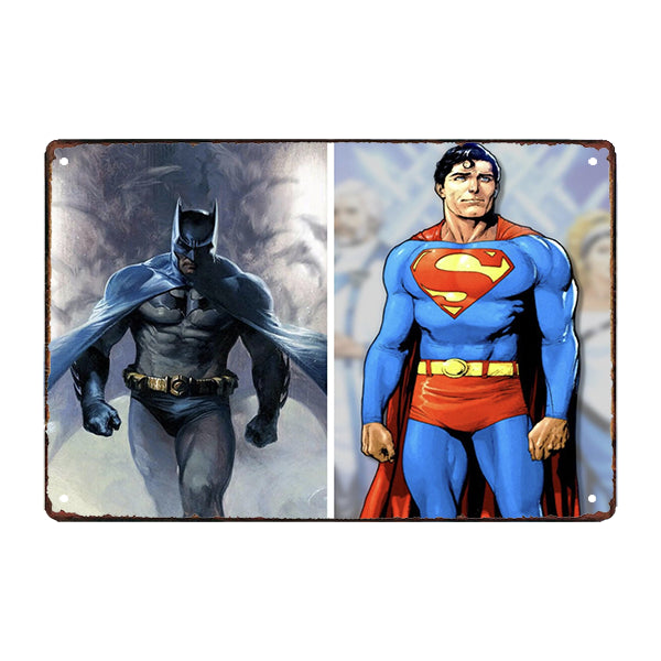 placa de metal superman batman placa de metal superman batman