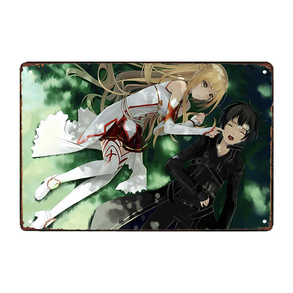 placa de metal de sword art online placa de metal de sword art online