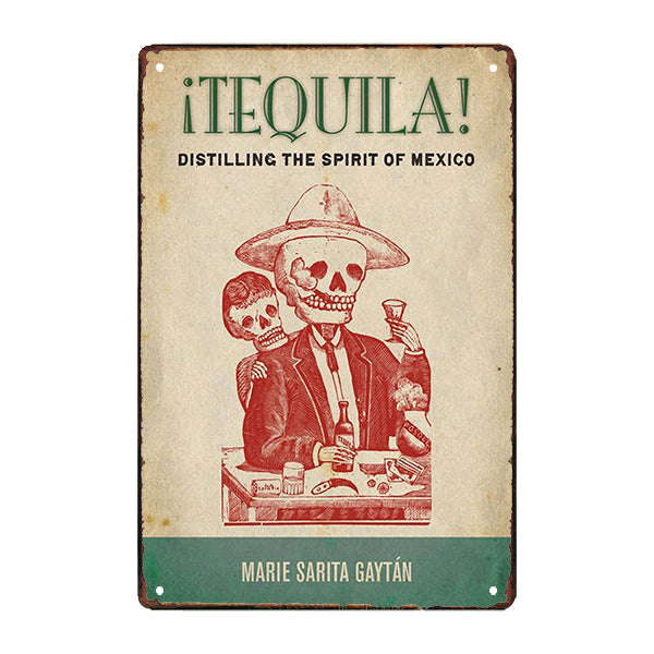 placa de tequila de metal