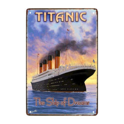 placa de metal del titanic