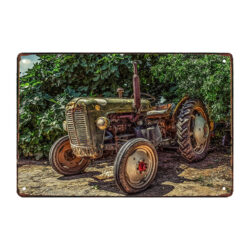 placa de metal de tractor antiguo
